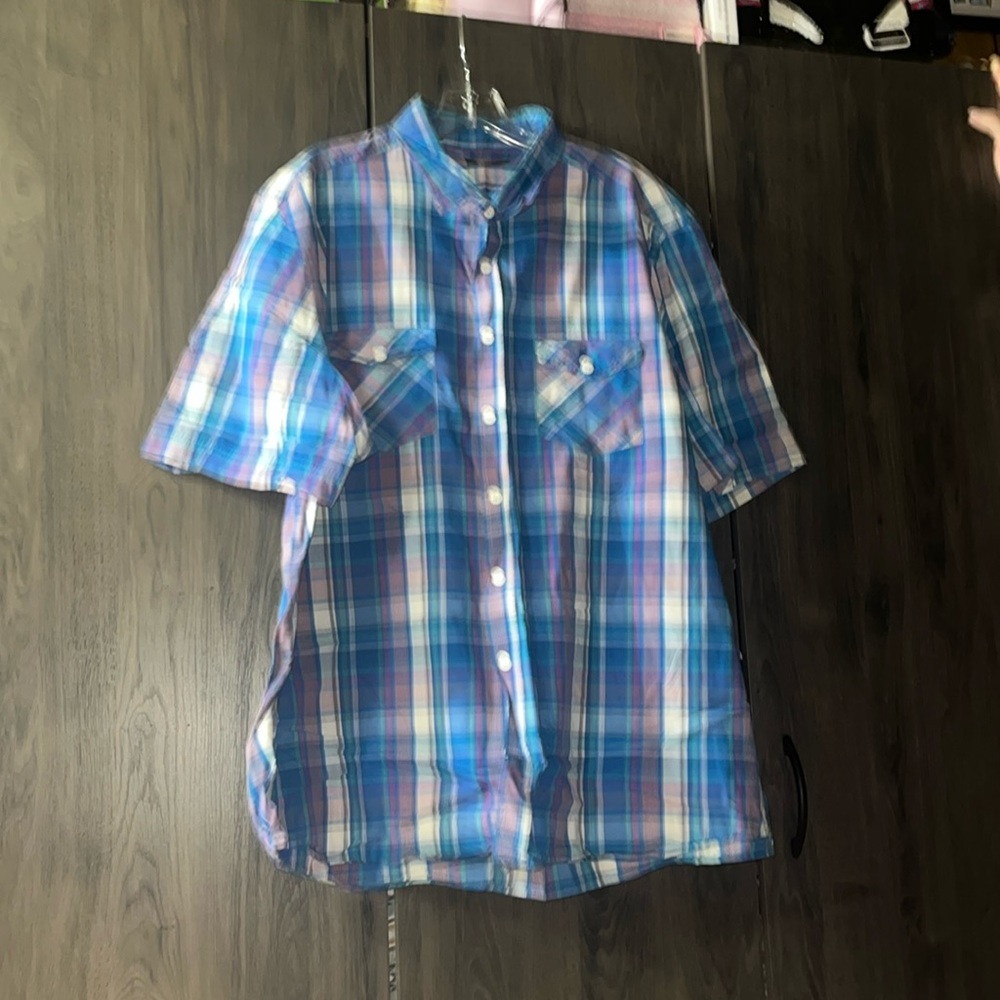 FLASH SALE! F&F purple and blue plaid button up size XXL